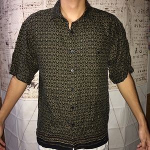 Manhattan M Black w/brown button down collar shirt
